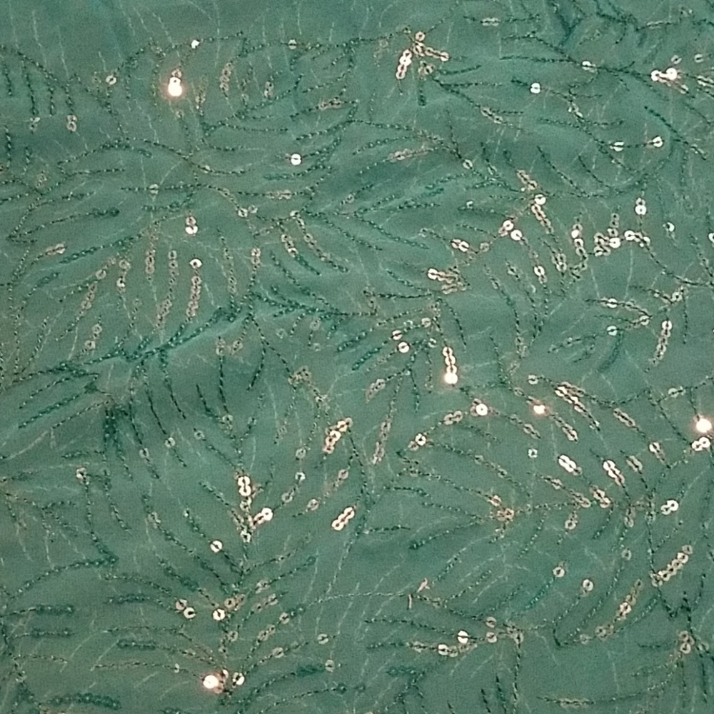 Teal Shimmering Sequins saree unstitched Blouse